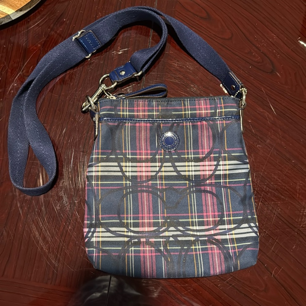 Coach Poppy Tartan Plaid Signature crossbody Bag